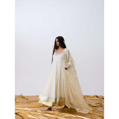 PANTS AND PAJAMAS Udbhav Embroidered Anarkali Dress