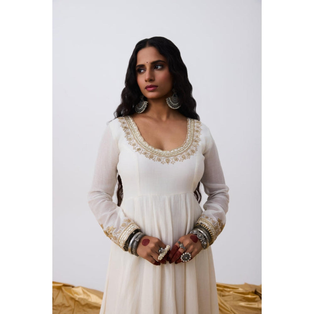 PANTS AND PAJAMAS Udbhav Embroidered Anarkali Dress