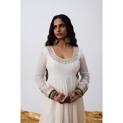 PANTS AND PAJAMAS Udbhav Embroidered Anarkali Dress
