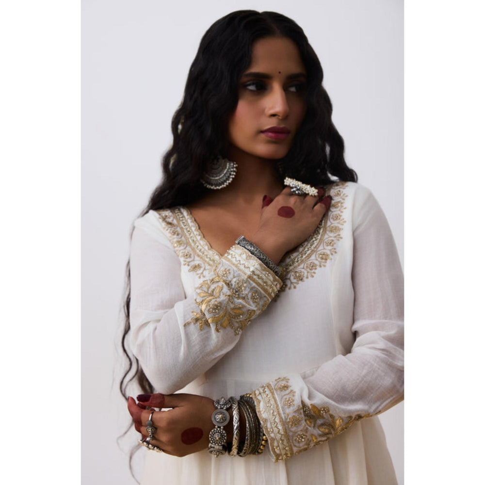 PANTS AND PAJAMAS Udbhav Embroidered Anarkali Dress