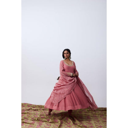 PANTS AND PAJAMAS Swaragini Embroidered Anarkali Dress