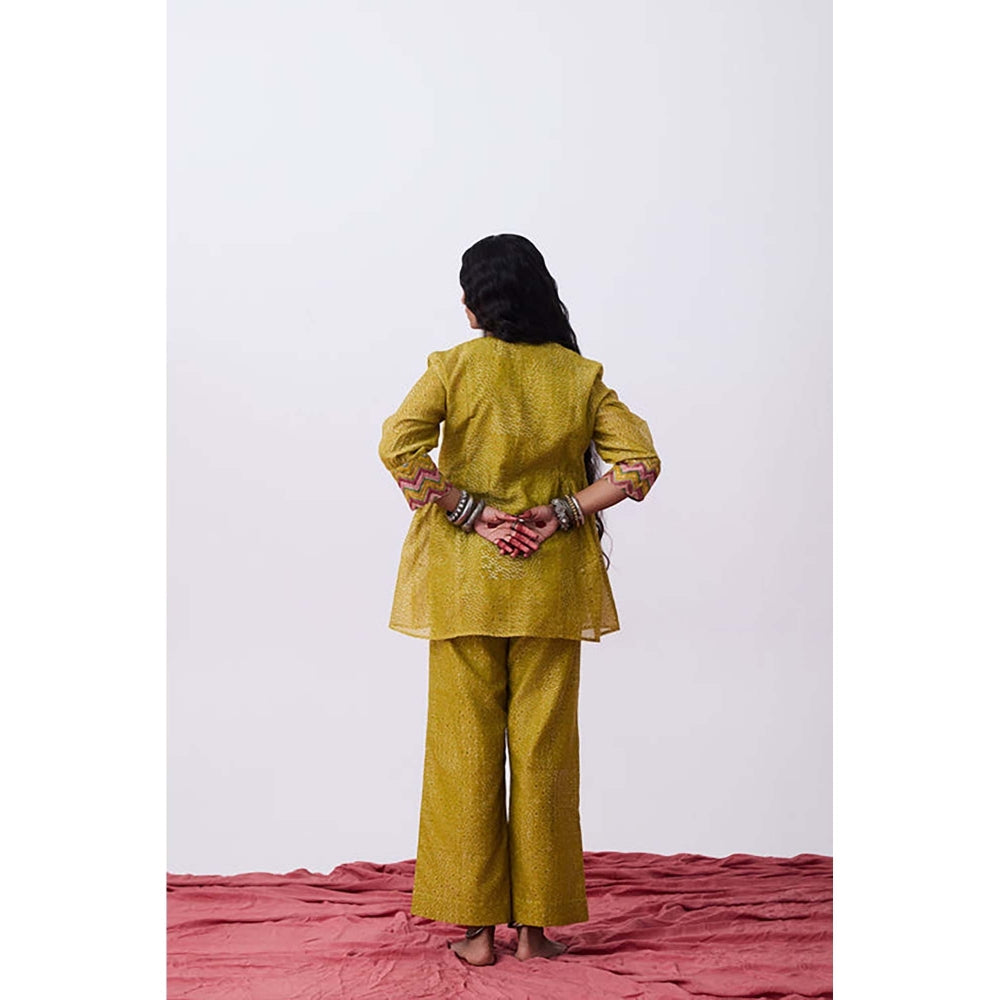 PANTS AND PAJAMAS Antrang Mustard Printed Co-Ord