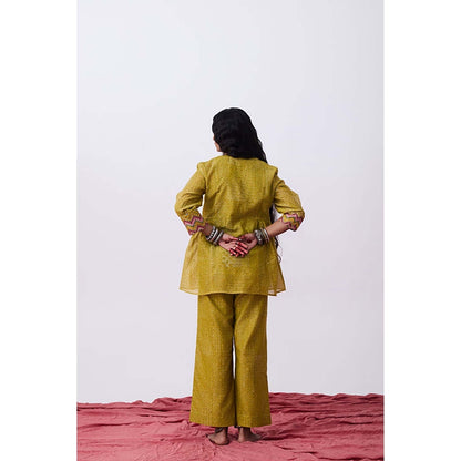 PANTS AND PAJAMAS Antrang Mustard Printed Co-Ord