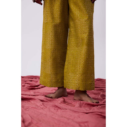 PANTS AND PAJAMAS Antrang Mustard Printed Co-Ord