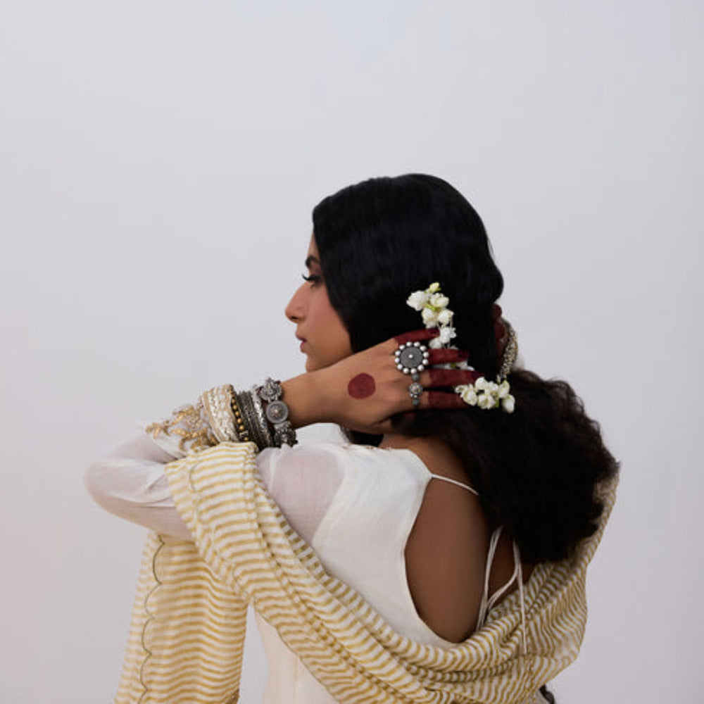 PANTS AND PAJAMAS Udbhav Embroidered Dupatta