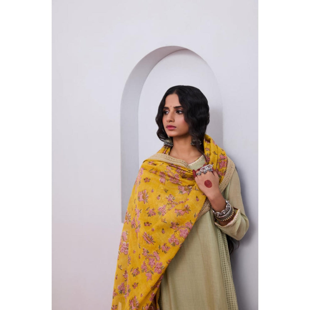 Pant AND PAJAMAS Women Chanderi Grey Kurta with Pant
