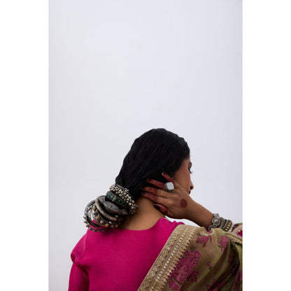 Pant AND PAJAMAS Women Chanderi Pink Kurta with Pant
