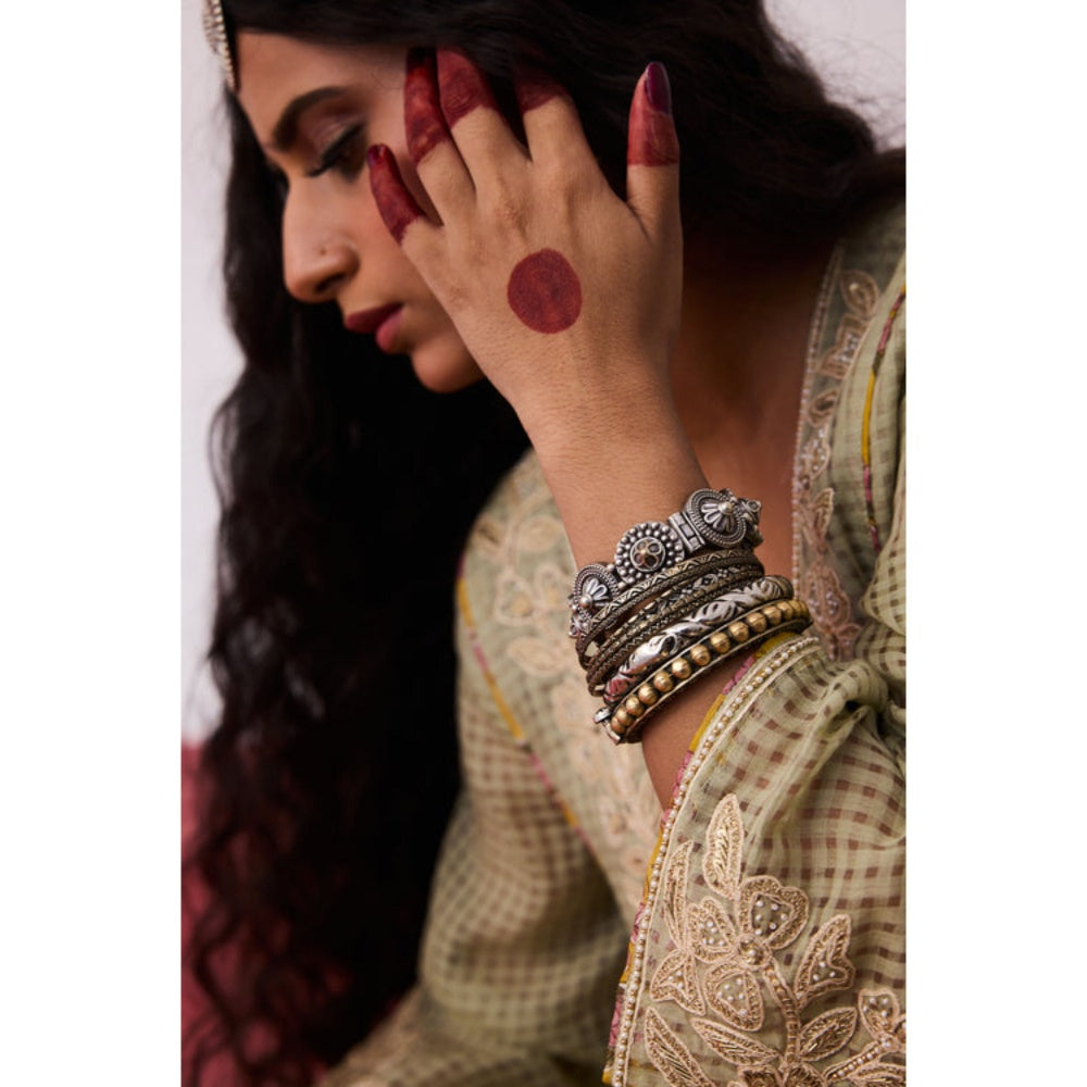 PANTS AND PAJAMAS Arunima Embroidered Grey Kurta
