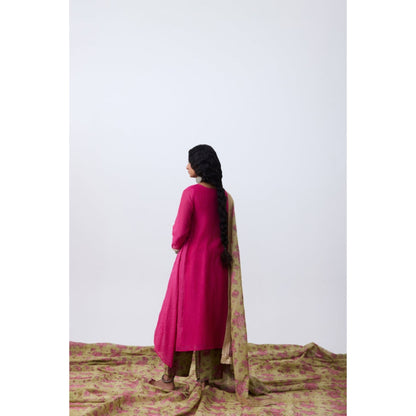 PANTS AND PAJAMAS Tarangini Embroidered Pink Kurta
