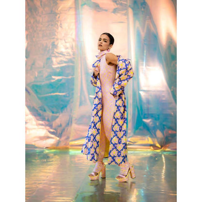 Papa Don't Preach by Shubhika Multi colour Jumpsuit with Trench Jacket (Set of 2)