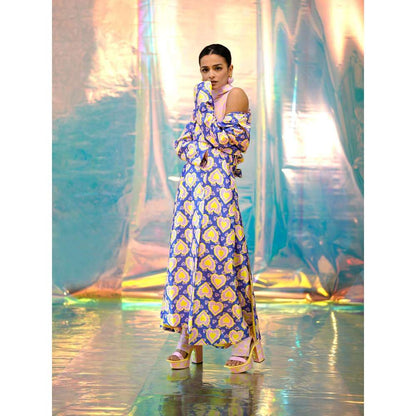 Papa Don't Preach by Shubhika Multi colour Jumpsuit with Trench Jacket (Set of 2)