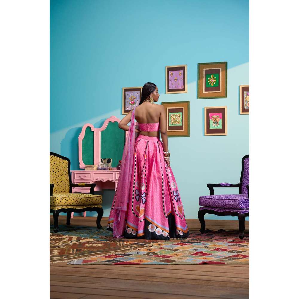 Papa Don't Preach by Shubhika Pink Sparkle Me Silly Lehenga With Blouse And Dupatta