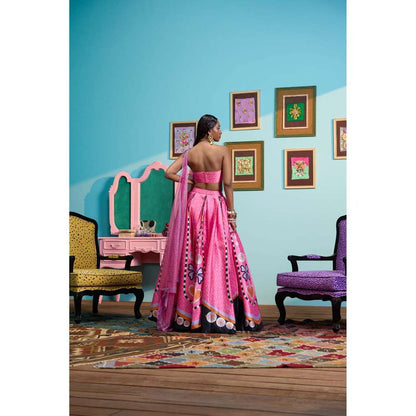 Papa Don't Preach by Shubhika Pink Sparkle Me Silly Lehenga With Blouse And Dupatta