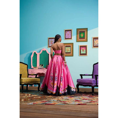 Papa Don't Preach by Shubhika Pink Sparkle Me Silly Lehenga With Blouse And Dupatta