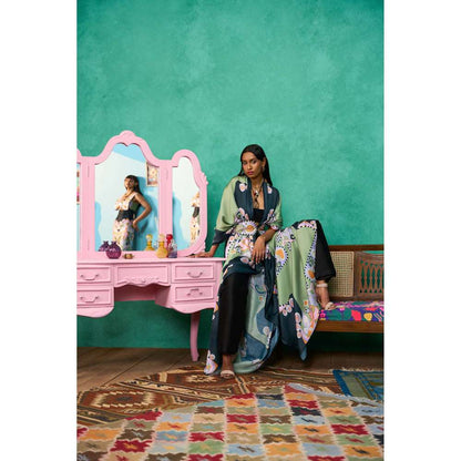 Papa Don't Preach by Shubhika Green Coven Jacket With Belt