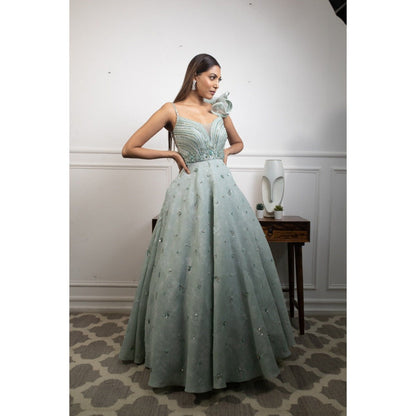 PARUL GANDHI Limelight Mint Gown
