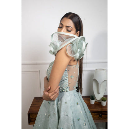 PARUL GANDHI Limelight Mint Gown