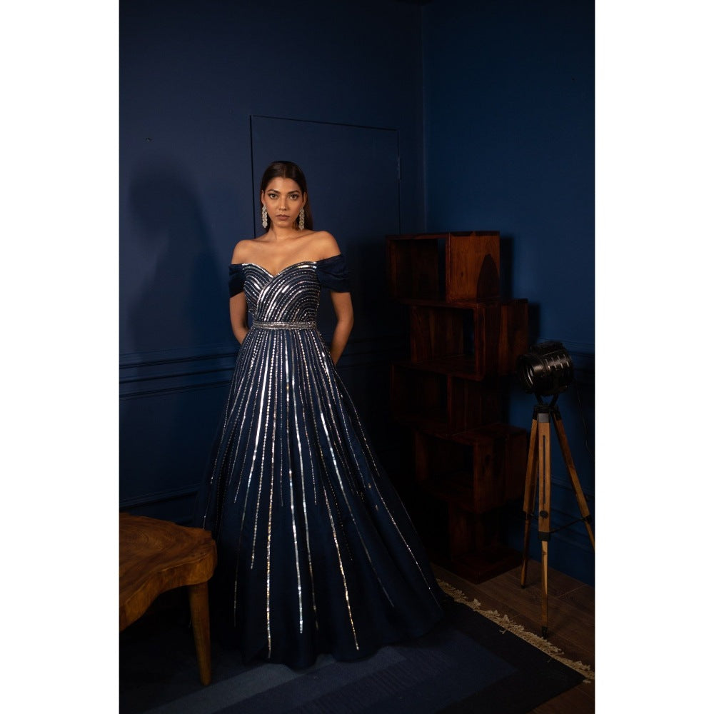 PARUL GANDHI Asteroid Cocktail Embellished Gown