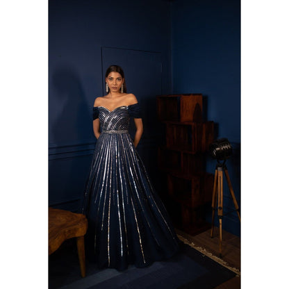 PARUL GANDHI Asteroid Cocktail Embellished Gown