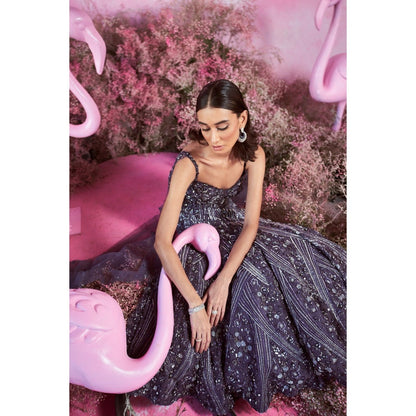 PARUL GANDHI Myra Embellished Purple Gown