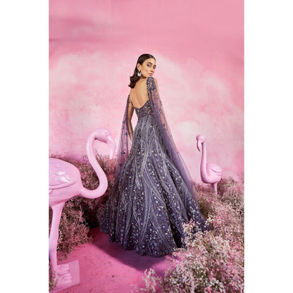 PARUL GANDHI Myra Embellished Purple Gown