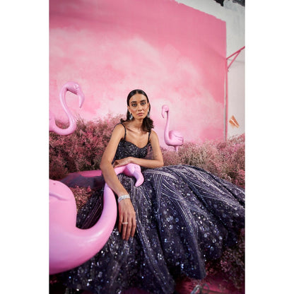 PARUL GANDHI Myra Embellished Purple Gown