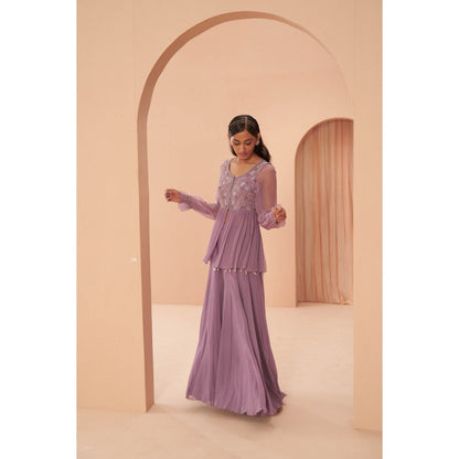 PARUL GANDHI Lilac Breeze Kurti with Sharara (Set of 2)