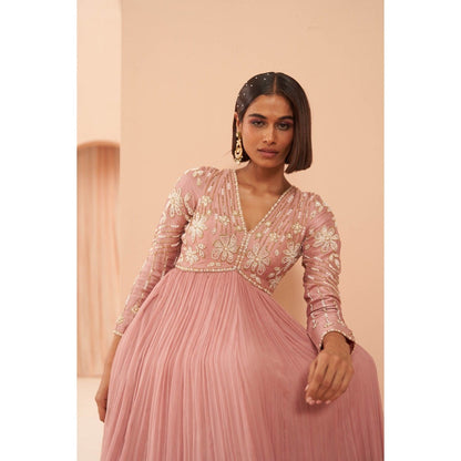 PARUL GANDHI Orchid Anarkali with Dupatta (Set of 2)