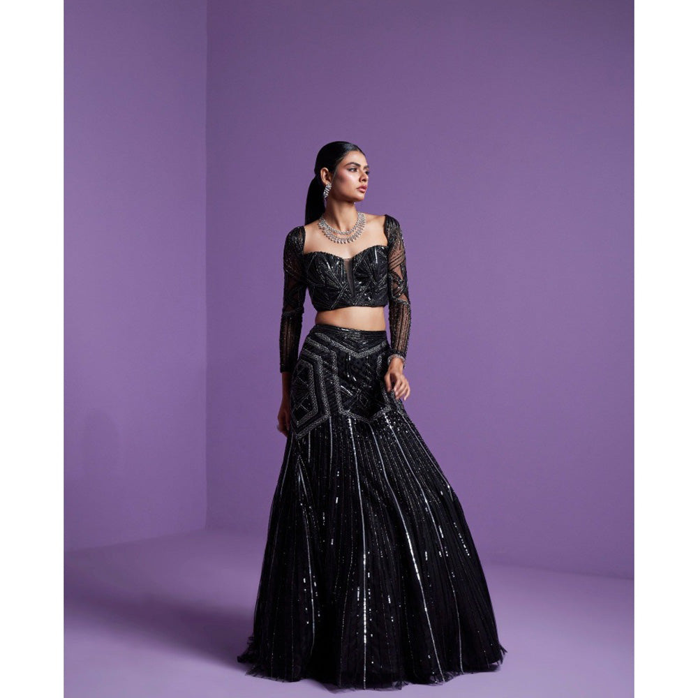 PARUL GANDHI Shooting Star Blouse with Lehenga& Dupatta (Set of 3)