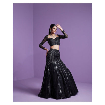PARUL GANDHI Shooting Star Blouse with Lehenga& Dupatta (Set of 3)