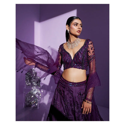 PARUL GANDHI Stellar Blouse with Lehenga Dupatta (Set of 3)