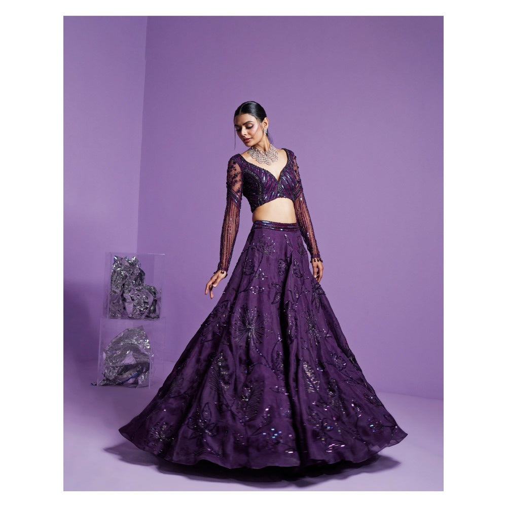PARUL GANDHI Stellar Blouse with Lehenga Dupatta (Set of 3)