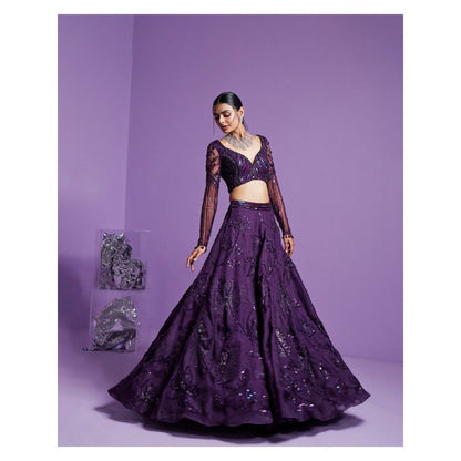 PARUL GANDHI Stellar Blouse with Lehenga Dupatta (Set of 3)