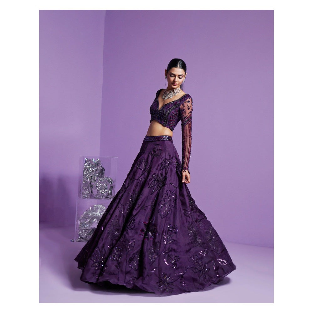 PARUL GANDHI Stellar Blouse with Lehenga Dupatta (Set of 3)