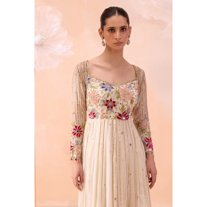 PARUL GANDHI Off White Bagh Anarkali With Dupatta (Set of 2)