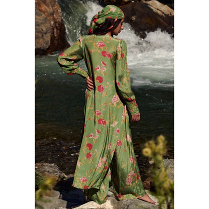 Paulmi & Harsh Fern Green Anar Kurta (Set of 3)