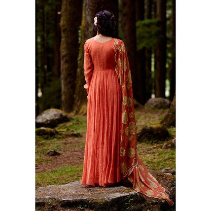 Paulmi & Harsh Sherbet Orange 20 Kali Anarkali (Set of 2)