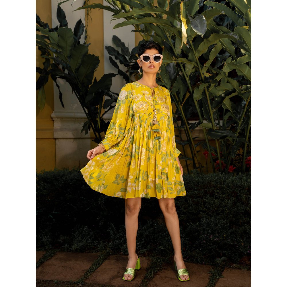 Paulmi & Harsh Garden Of Bloom Short Dress