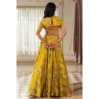 Paulmi & Harsh Sora Yellow Lehenga with Choli and Dupatta