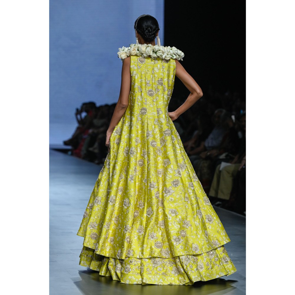 Paulmi & Harsh Esther Yellow Lehenga with Blouse and Jacket