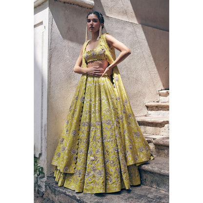 Paulmi & Harsh Esther Yellow Lehenga with Blouse and Jacket