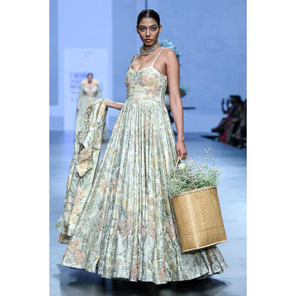 Paulmi & Harsh Ivory Surveen Chawla In The Elise Anarkali Dress