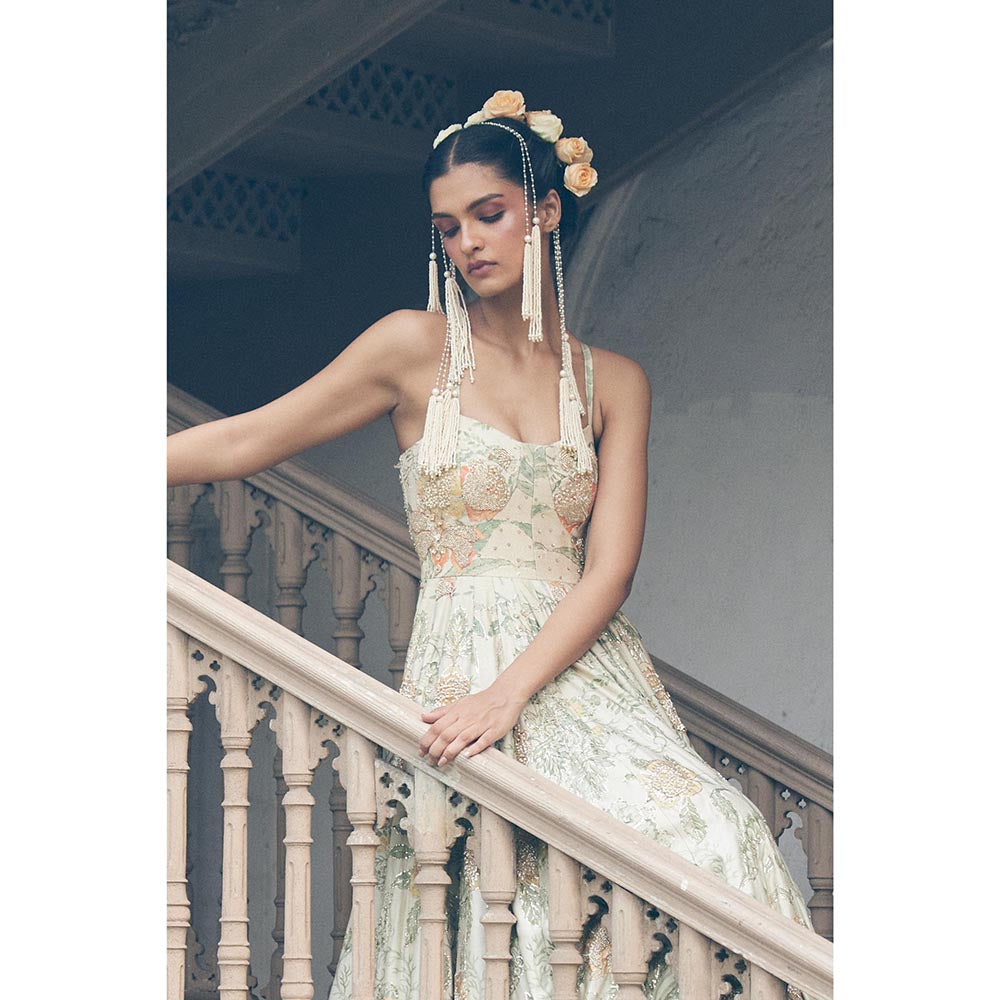 Paulmi & Harsh Ivory Surveen Chawla In The Elise Anarkali Dress with Jacket