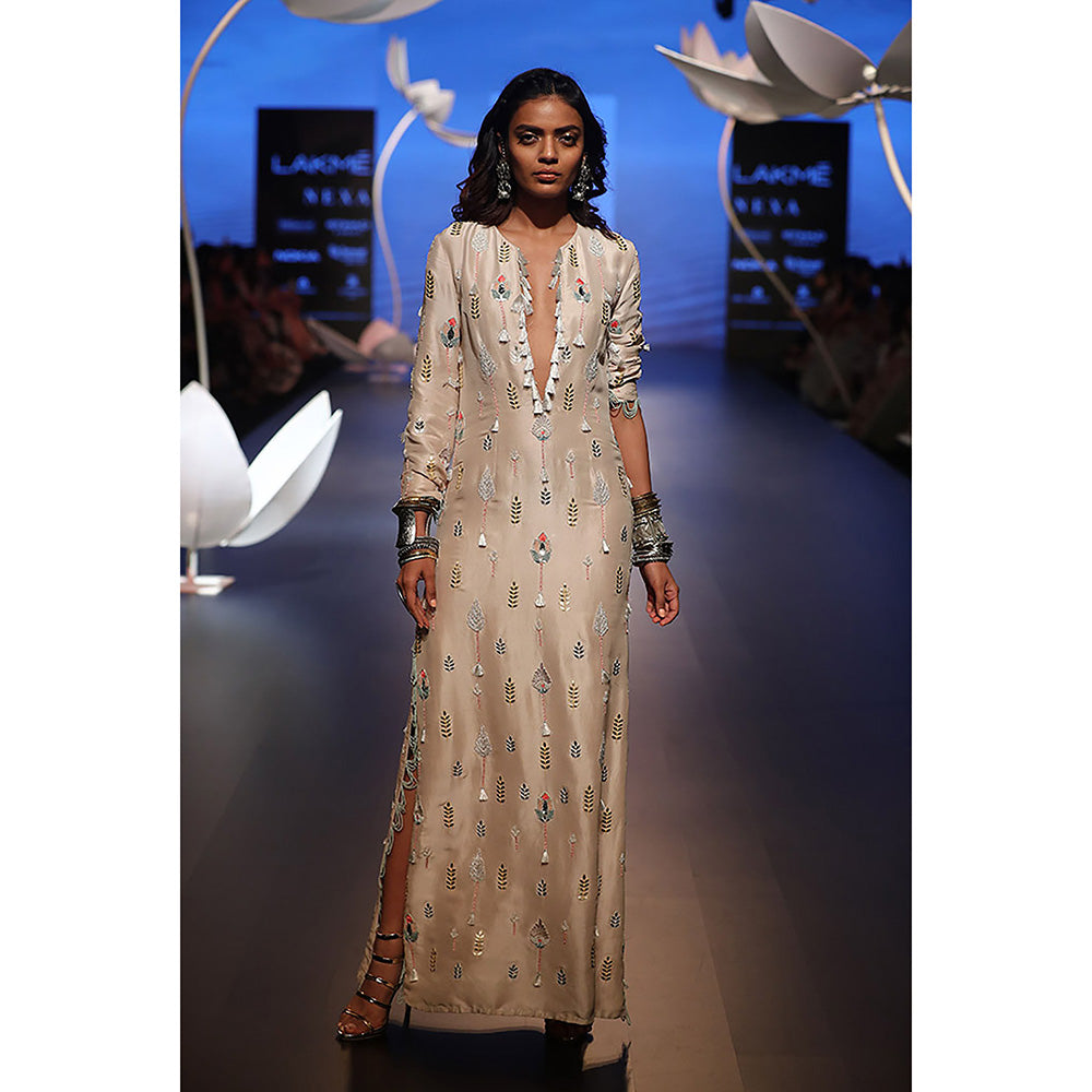 Payal Singhal Beyza Stone Silk Kaftan