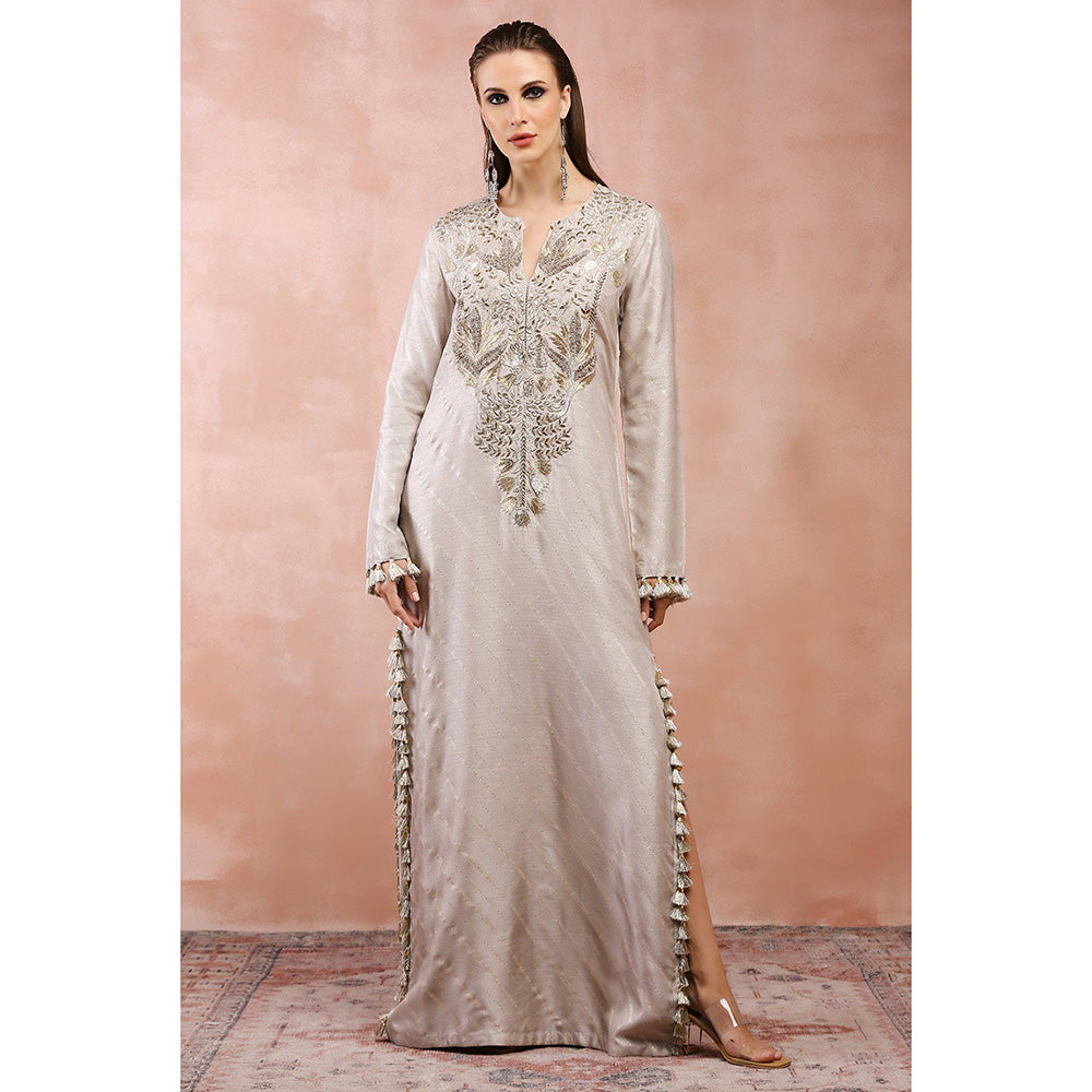 Payal Singhal Beige Bagh Embroidered Maxi Dress