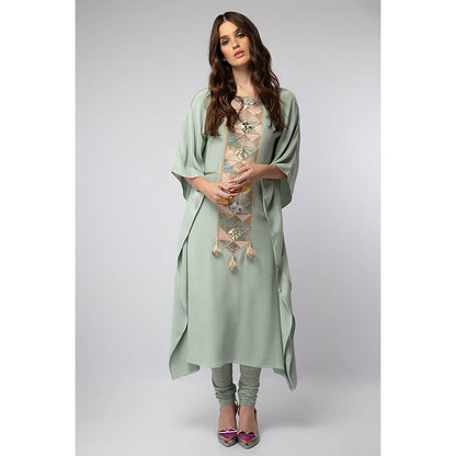 Payal Singhal Blue Kaftan with Soft Net Churidar (Set of 2)