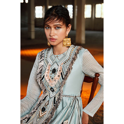 Payal Singhal Blue Silkman Kurta and Palazzo (Set of 2)