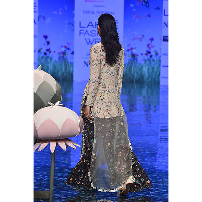 Payal Singhal Ivory Printed Kurta with Sharara (Set of 2)
