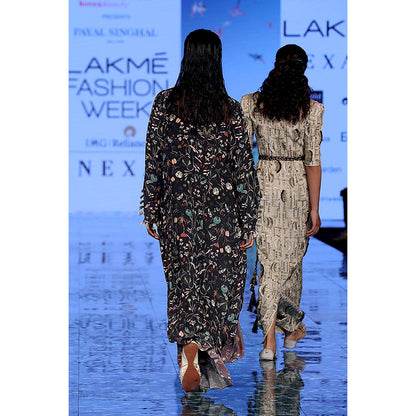 Payal Singhal Blue Printed Kurta with Sharara (Set of 2)