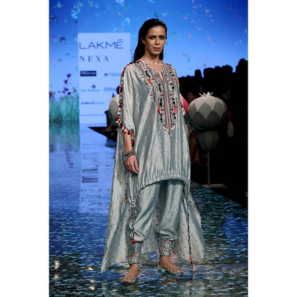 Payal Singhal Blue Bansari Kaftan and Pant (Set of 2)